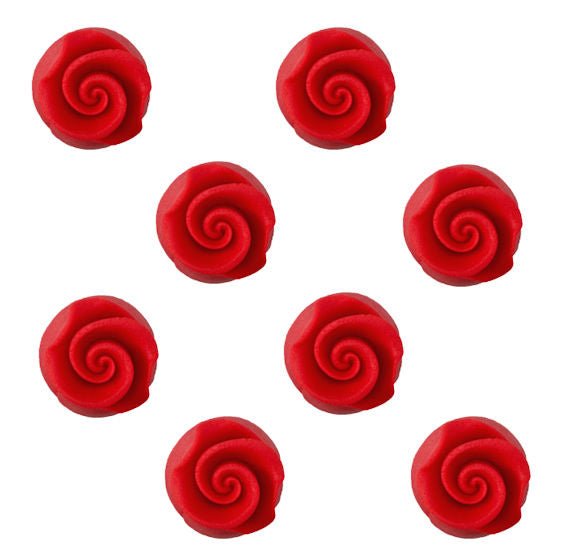 Edible Red Fondant Rose: .5" | www.sprinklebeesweet.com