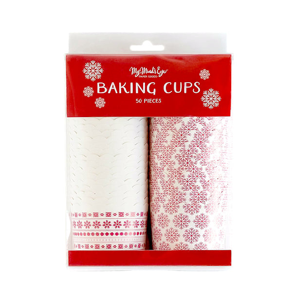 Christmas Baking Cups: Red Snowflakes | www.sprinklebeesweet.com