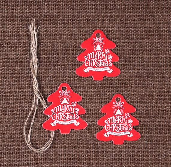Shop Christmas Tree Gift Tags: Red Christmas Tree Shaped Tags at BPS ...