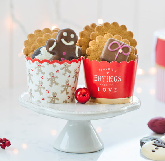 Christmas Baking Cups: Red + Gingerbread Man | www.sprinklebeesweet.com