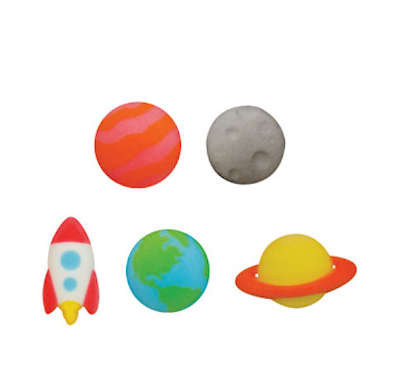 Outer Space Sugar Toppers | www.sprinklebeesweet.com