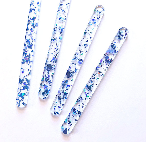 Acrylic Popsicle Sticks: Flake Glitter Royal Blue | www.sprinklebeesweet.com