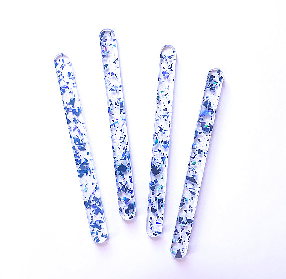 Acrylic Popsicle Sticks: Flake Glitter Royal Blue | www.sprinklebeesweet.com