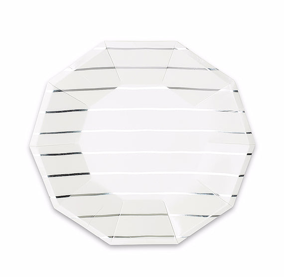 Striped Small Silver Plates | www.sprinklebeesweet.com