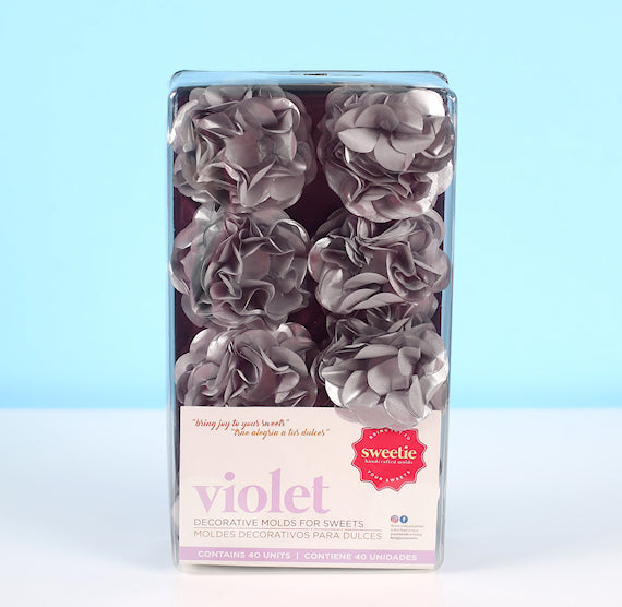 Violet Flower Candy Cups: Silver | www.sprinklebeesweet.com