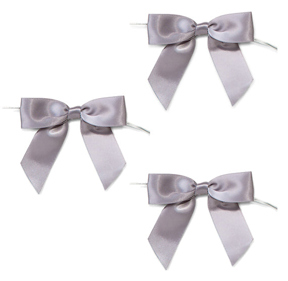 Silver Bows with Ties: 3" | www.sprinklebeesweet.com