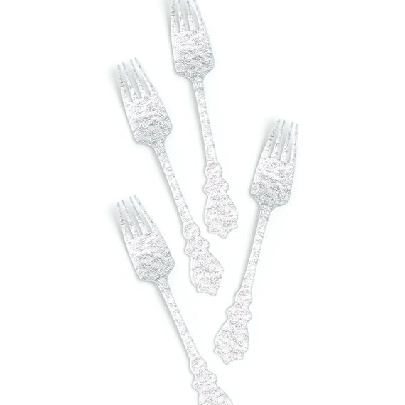 Acrylic Silver Fork: Single Cake Fork | www.sprinklebeesweet.com