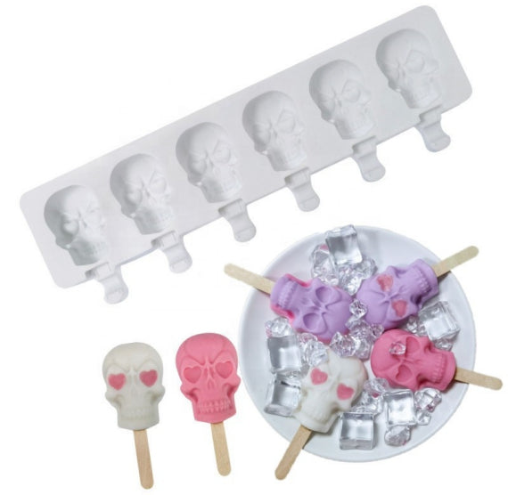 Halloween Skull Silicone Molds - 2 Piece Set For Chocolate, Candy, Fondant, Soap, Resin & Crafts