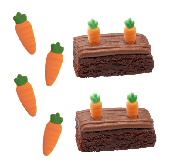 Small Carrots Sugar Toppers | www.sprinklebeesweet.com
