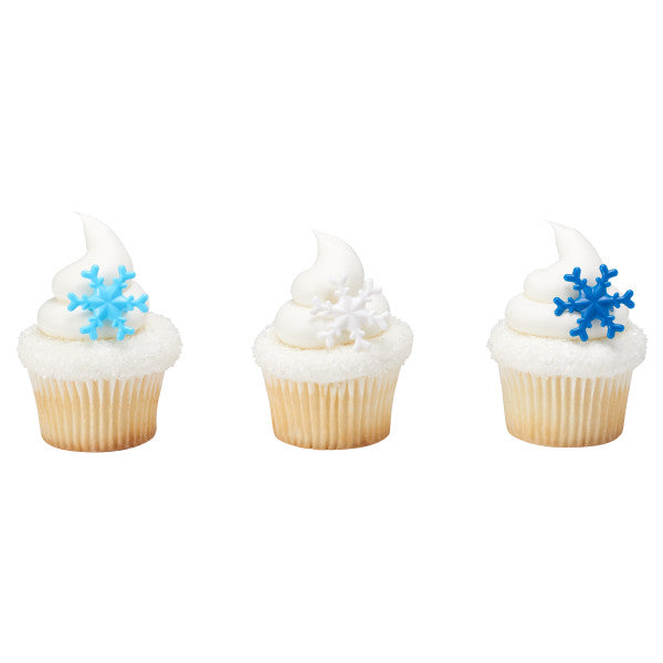 Snowflake Cupcake Topper Rings | www.sprinklebeesweet.com