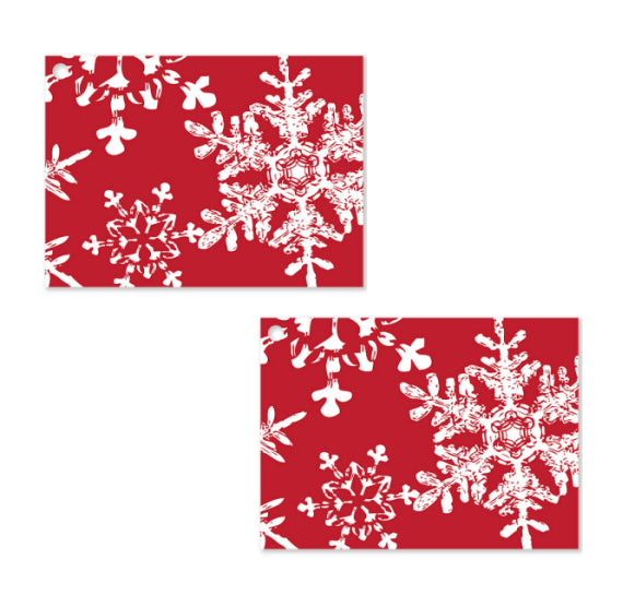 Christmas Gift Tag Cards: Red Snowflakes | www.sprinklebeesweet.com