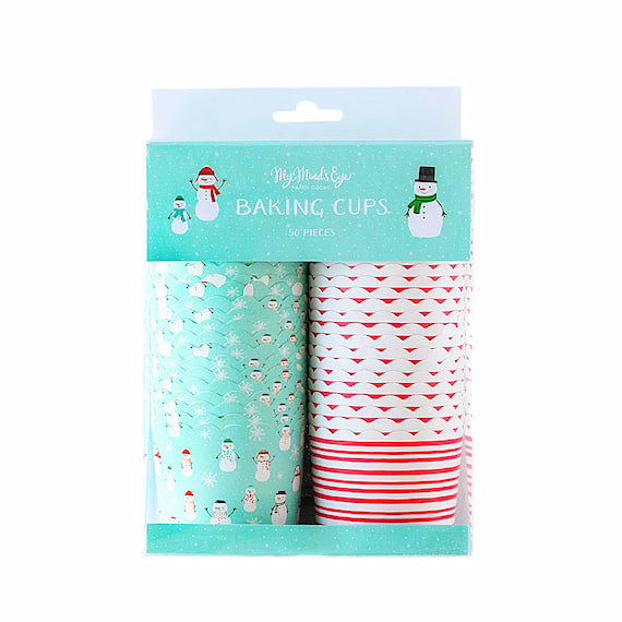 Christmas Baking Cups: Snowman + Stripe | www.sprinklebeesweet.com