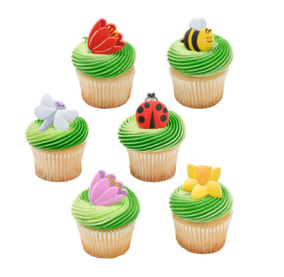 Hello Spring Cupcake Topper Rings | www.sprinklebeesweet.com