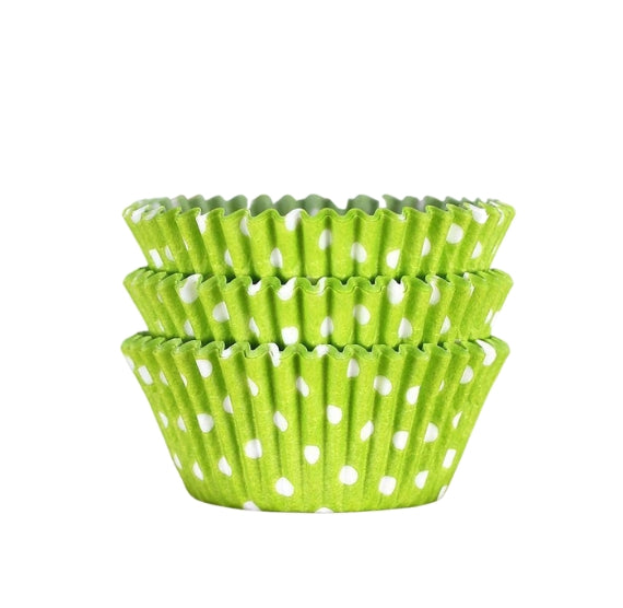 Bulk Lime Cupcake Liners: Polka Dot | www.sprinklebeesweet.com