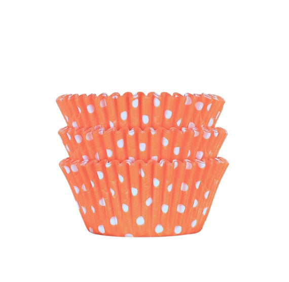 Bulk Peach Cupcake Liners: Polka Dot | www.sprinklebeesweet.com