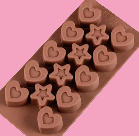 Star + Heart Chocolate Mold | www.sprinklebeesweet.com