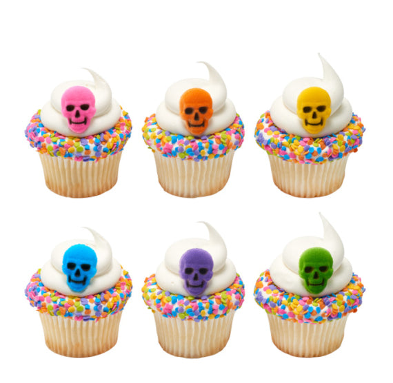 Rainbow Skull Sugar Toppers | www.sprinklebeesweet.com
