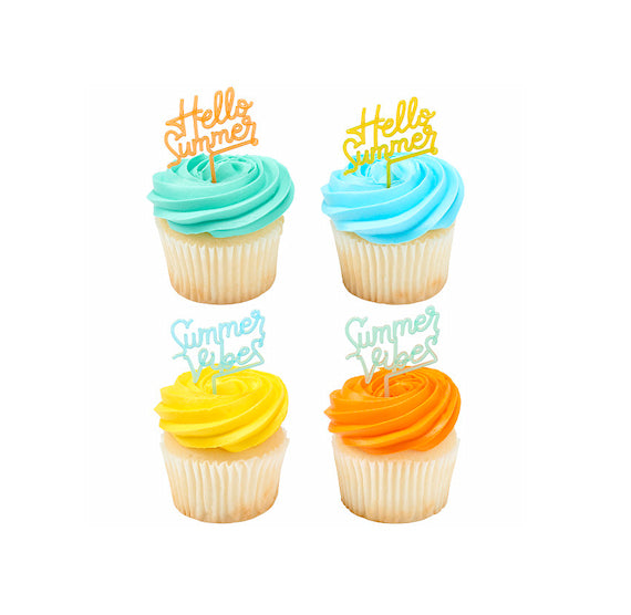 Hello Summer Cupcake Picks | www.sprinklebeesweet.com