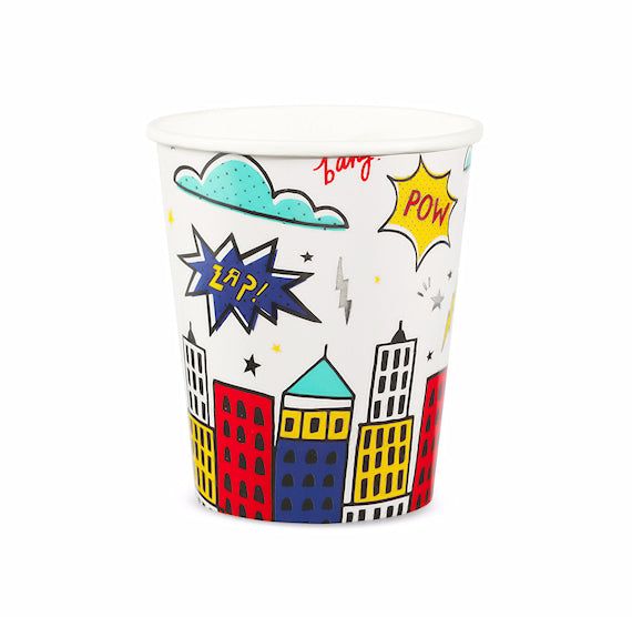 Superhero Paper Cups | www.sprinklebeesweet.com