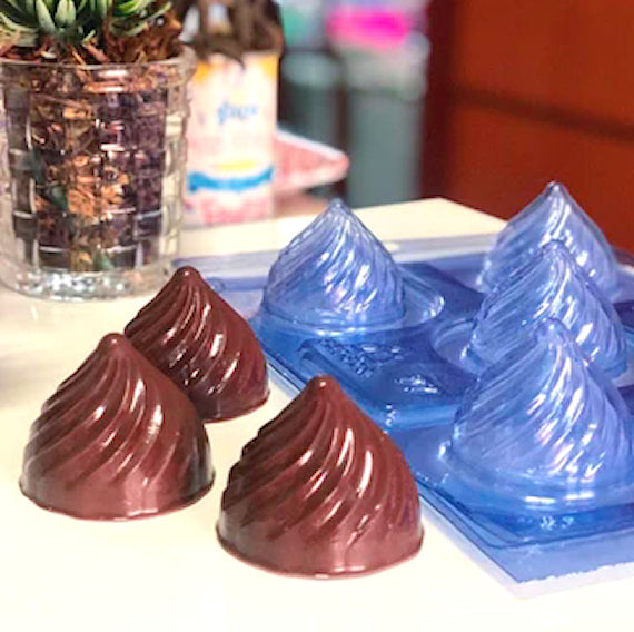 Spiral Cone Chocolate Mold: 3 Part Mold | www.sprinklebeesweet.com
