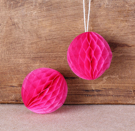 Hot Pink Honeycomb Tissue Balls: 2" | www.sprinklebeesweet.com