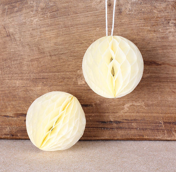 Light Yellow Honeycomb Tissue Balls: 2" | www.sprinklebeesweet.com