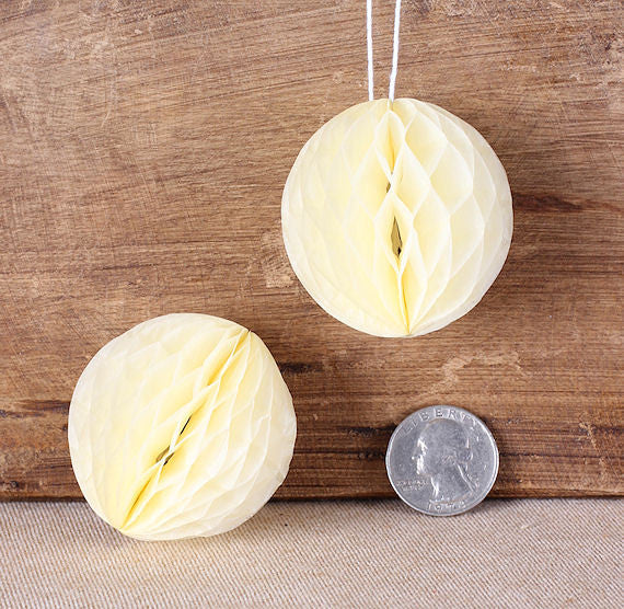 Light Yellow Honeycomb Tissue Balls: 2" | www.sprinklebeesweet.com