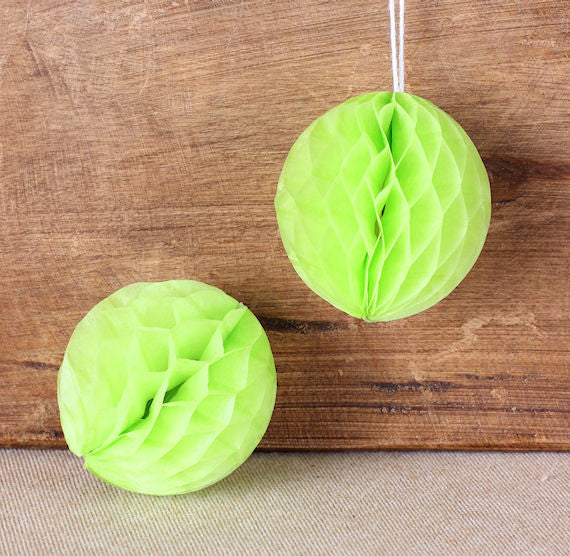 Lime Green Honeycomb Tissue Balls: 2" | www.sprinklebeesweet.com