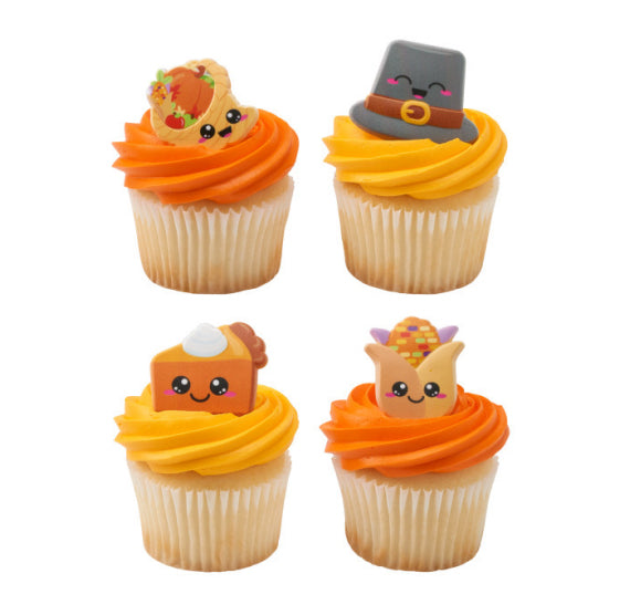 Cuties Thanksgiving Cupcake Topper Rings | www.sprinklebeesweet.com