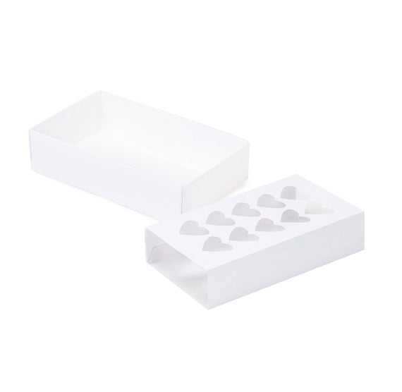 White Treat Box Set with Heart Windows | www.sprinklebeesweet.com