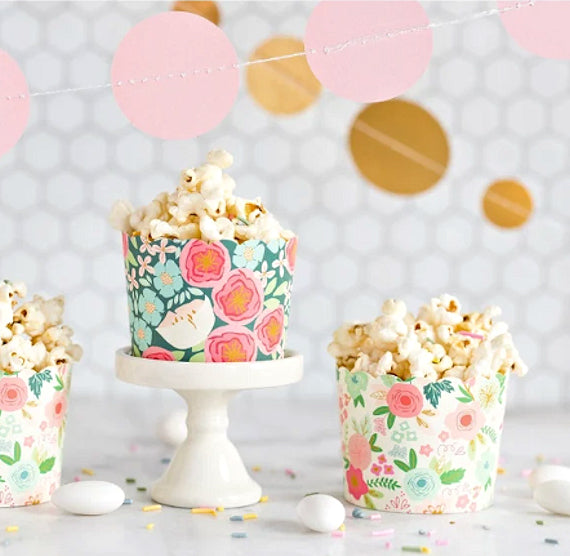 Trendy Floral Baking Cups | www.sprinklebeesweet.com