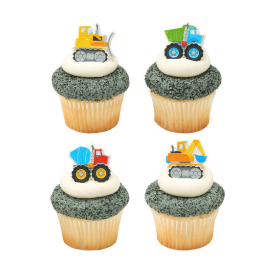 Construction Vehicles Cupcake Topper Rings | www.sprinklebeesweet.com