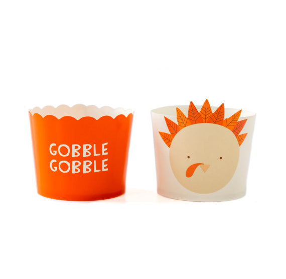 Thanksgiving Baking Cups: Gobble | www.sprinklebeesweet.com