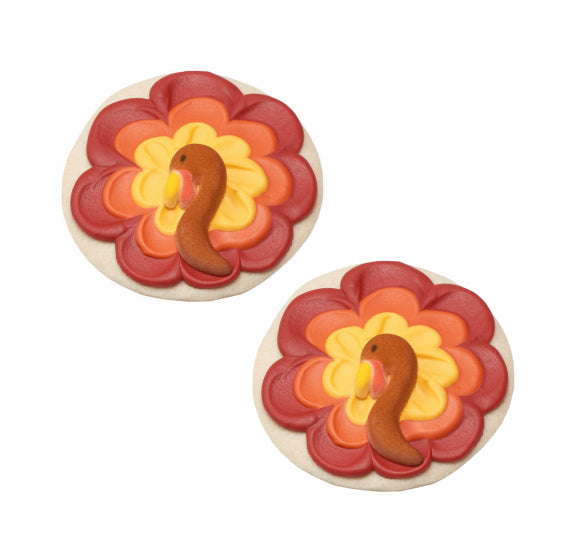 Turkey Head Sugar Toppers: LAST SET 40 PIECES | www.sprinklebeesweet.com