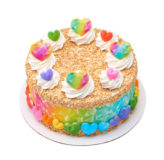 Geo Rainbow Heart Cupcake Topper Rings | www.sprinklebeesweet.com