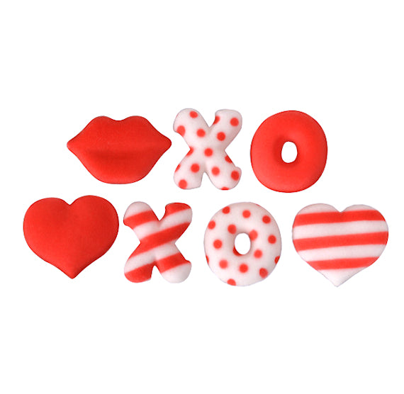 Assorted Valentine's Day Sugar Toppers | www.sprinklebeesweet.com