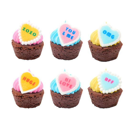 Valentine Message Heart Sugar Toppers | www.sprinklebeesweet.com