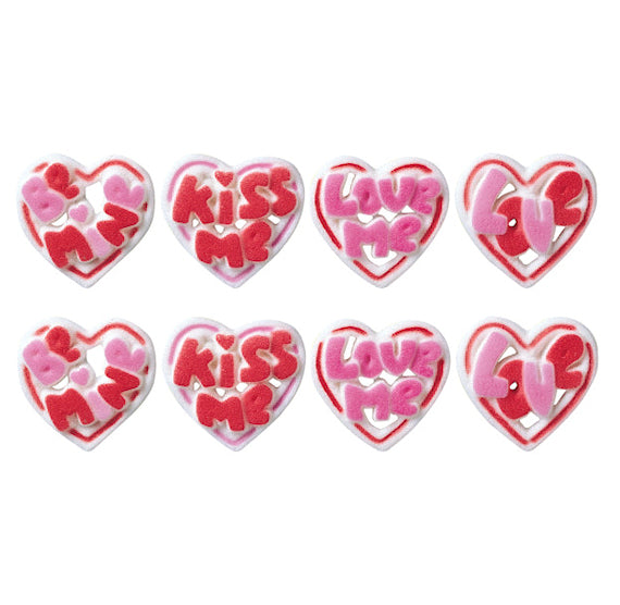 Valentine's Day Heart Sugar Toppers | www.sprinklebeesweet.com