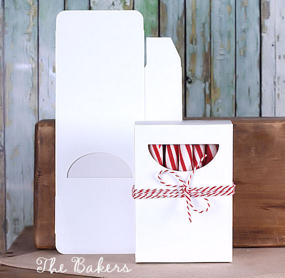 Rectangle Candy Boxes with Windows: White | www.sprinklebeesweet.com