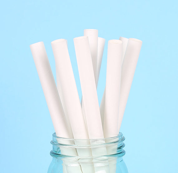 Jumbo Paper Milkshake Straws: White | www.sprinklebeesweet.com