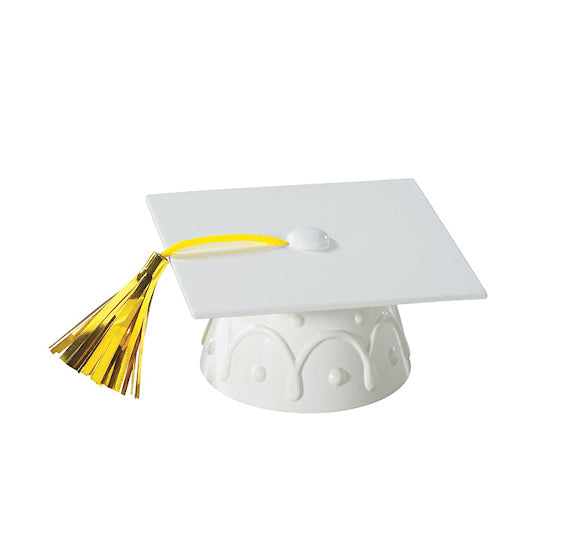 White Graduation Cap Cake Toppers | www.sprinklebeesweet.com