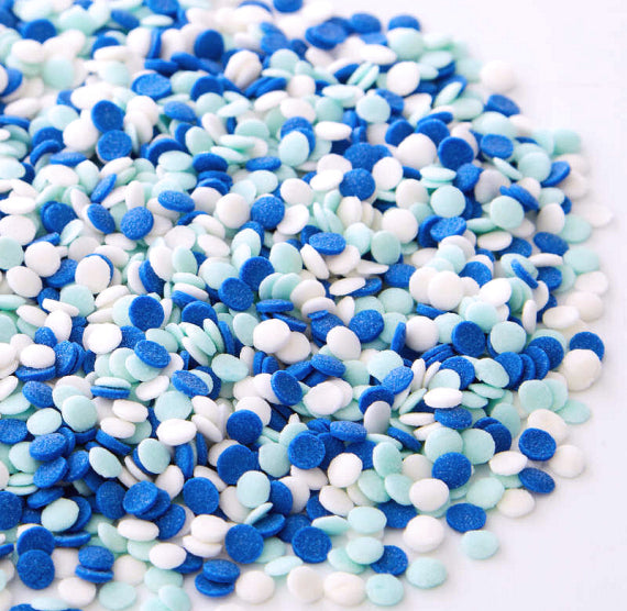 Wilton Winter Confetti Sprinkles: Blue + White | www.sprinklebeesweet.com
