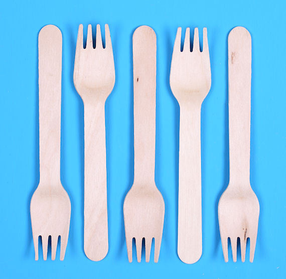 Disposable Wooden Forks (6.25") | www.sprinklebeesweet.com