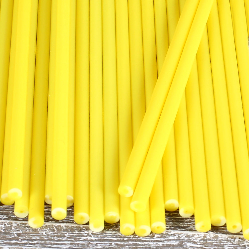 Bulk Yellow Lollipop Sticks: 6" | www.sprinklebeesweet.com