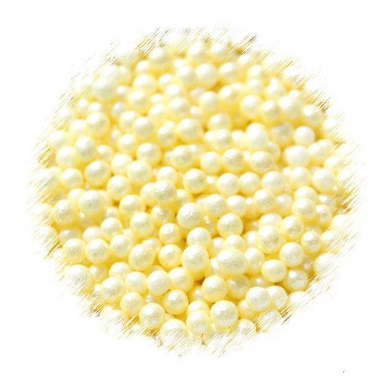 Mini Sugar Pearls: Light Yellow | www.sprinklebeesweet.com