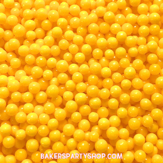 Yellow Sugar Pearls: 4mm | www.sprinklebeesweet.com