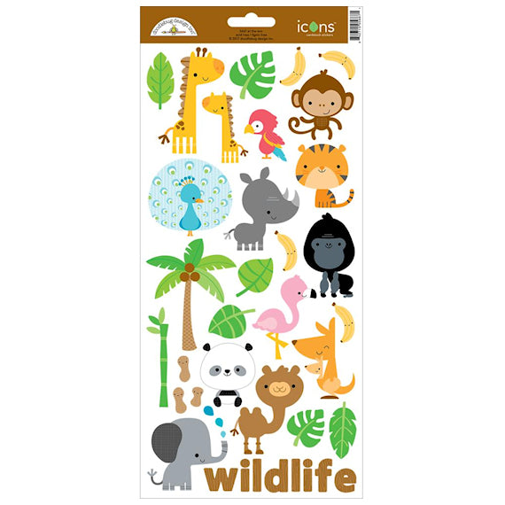 Zoo Animals Stickers: 6x13" | www.sprinklebeesweet.com